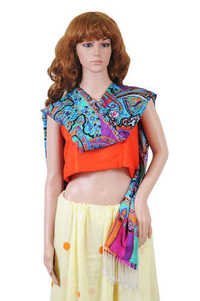 Printed Silk Scarves - Long Multi-color Printed Design | Lightweight, Comfortable, Soft Texture, Supreme Finish