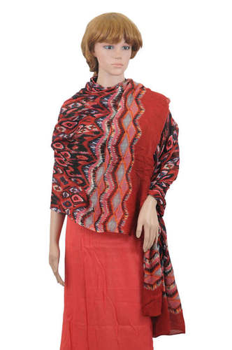 Red Designer Cotton Scarves