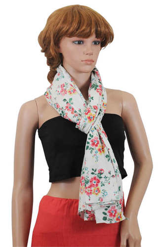 White Womens Cotton Scarves