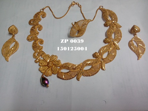 Golden Fancy Costume Necklace Set