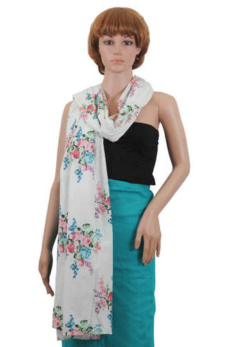 White Pure Cotton Scarves