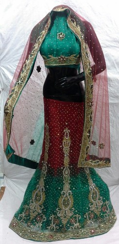 Green Mehroon Bridal Lehenga