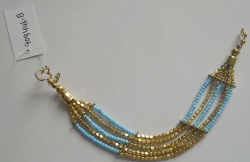 Designer Necklace - Metal Beads 16-18 Inches, Gold, Multi-Strand Lobster Claw Clasp, Elegant Durable Style