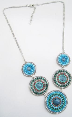 Designer Necklace - Metal Beads, 18 Inches, Teal | Stylish Design, Elegant Look, Lobster Clasp