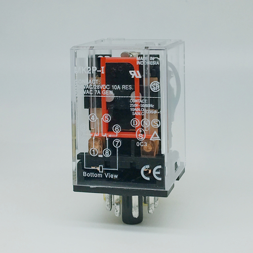 MK2P-I General Purpose Relay - Black, 12VDC Coil, 10A Contact, 250VAC Switching | Reliable Switching, Compact Design, Plug-in Mounting, Durable