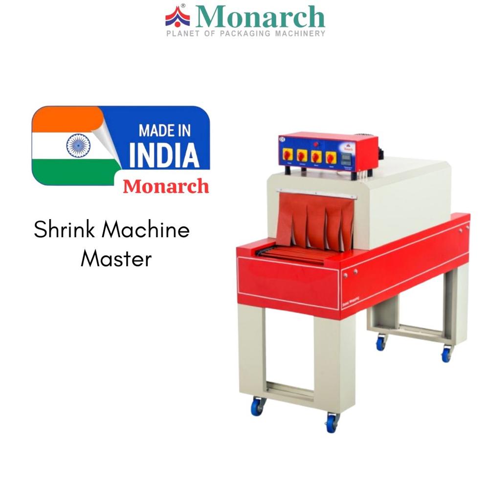 Shrink Wrapping Machine - 48" L x 22" W x 48" H, Red | Semi-Automatic, 15 Pcs/min Capacity, Variable Shrink Speed upto 12 mtr/min