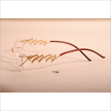 Diamond Studded Ladies Gold Spectacles