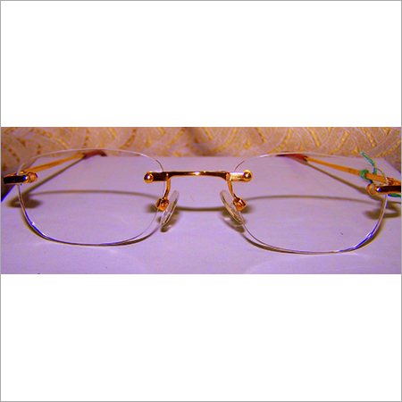 Rimless Gold Frame - 925 Sterling Silver Lightweight Construction Adjustable Temple Arms Comfortable Fit Plain Transparent Lenses 1-Year Warranty