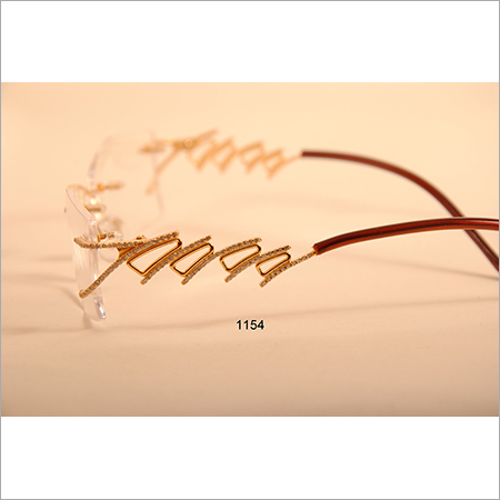 Diamond Studded Ladies Gold Frame