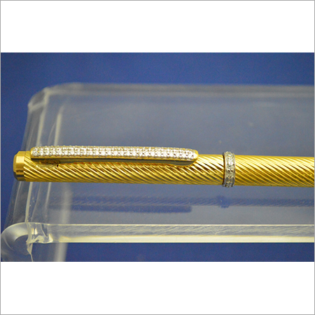 Diamond Studded Gold Writing Insturment