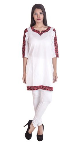 Casual Kurti - Cotton, Slim and Straight Fit, Short 3 Quarter Sleeves | Ideal for Everyday Wear, Hand Wash Care