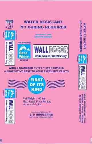 Ready made wall putty bags