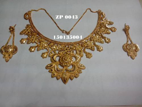 African Fashion Necklace - Copper Base with 24ct Gold Plating | Elegant Golden Design for Women, Perfect for Anniversary, Engagement, Gift, Party, and Wedding