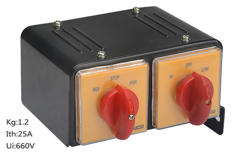 Change Over Switches - Plastic Metal, 100x80x60 mm, Black, 20A 440V | Easy Installation, Reliable Switching, Durable Design, Compact Panel Mount, 2 Poles