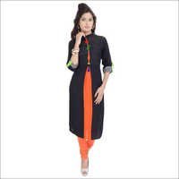 Black Block Print Kurti