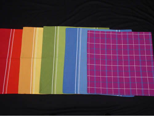 Napkins - Linen Material, Multicolor Check Pattern | Printed Dinner Napkins for Hotels, Colored Design