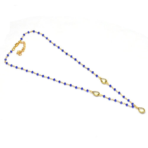 Tanazanite with Citrine Hydro 925 Sterling Sliver Beaded Necklace