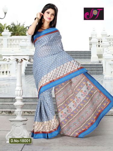 Blue Cotton Sarees