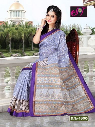 Purple Fancy Cotton Sarees