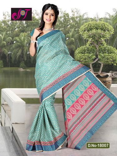 Blue Ladies Cotton Sarees