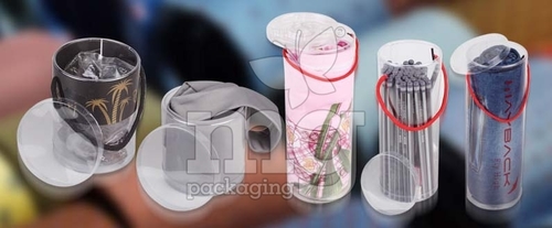 Cylindrical Boxes - PVC & PET Material | Customized Size, Attractive Round Shape, Ideal for Packing Chocolates, Shirts, Ties, Pens and More