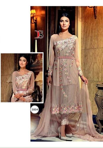 Peach Color Embroidered Salwar Suit