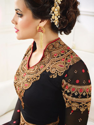 Fancy Anarkali Suit - Pure Georgette Top Dull Santoon Inner & Bottom Nazneen Dupatta 4 Intricate Designs | Comfortable Wear Elegant Fit Stylish Look