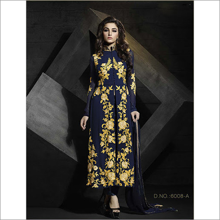 Blue Embroidered Designer Salwar Suit