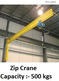 Zip Crane - Steel, 500 kg Capacity, Yellow Color | Corrosion Resistant, Durable Design, Easy Operation, Low Maintenance