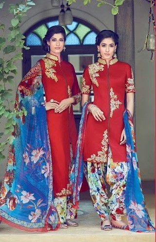Red Color Embroidered Designer Salwar Suit