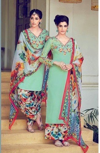 Pista Color Cotton Stylist Salwar Suits