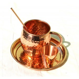 Copper Moscow Mule Mugs with Spoon