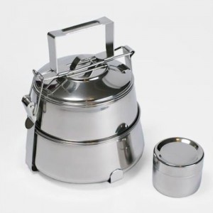 Stainless Steel Pyramid Tiffin Hot Case Lunch Box 2 Tier