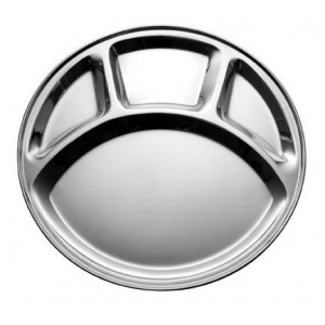 Stainless Steel Four Compartment Round Plate