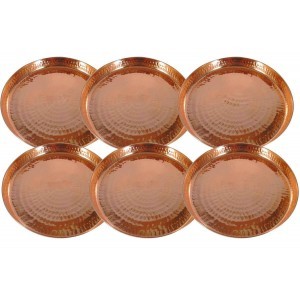 Indian Dinnerware serving Pure Copper Thali Plate, Diameter 12 Inch