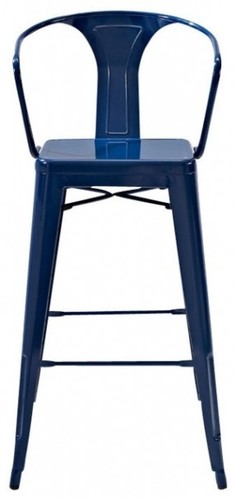 Blue Metal Bar Stools With Backs Length: 58.75 Inch (In)