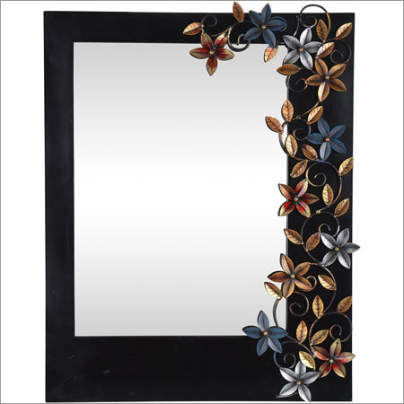 Malik Designs Wood Leaf Top Wall Mirror