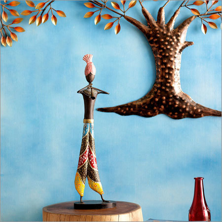 Malik Design Multicolour Iron Shehnai Musician Statue Showpiece