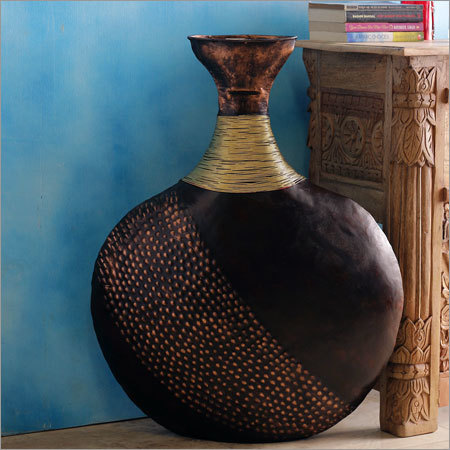 Malik Design Copper Black Iron Surai Flower Vase