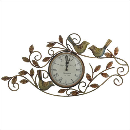 Malik Designs Iron Bird & Tree Wall Clock
