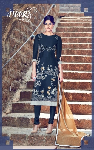 Royal Blue Color Soft Cotton Satin Suits