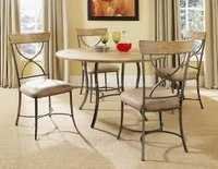Charleston round metal and wood dining Table Set