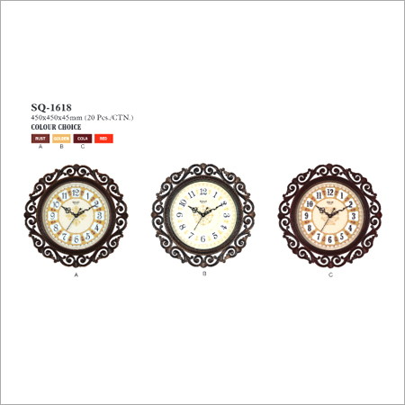 Wall Clocks - Quartz, 450x450x45mm Dimensions, Rust-Golden-Cola-Red Colors | Captivating Design, Lightweight, Easy to Maintain, Long Functionality