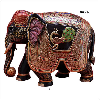 Wooden Painted Elephant
