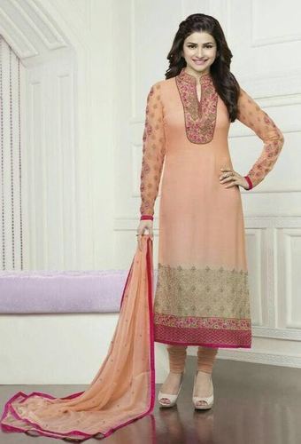 Beige Color Long Fancy Look Salwar Suits