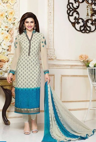 Latest New Cream Color crepe Salwar Suits