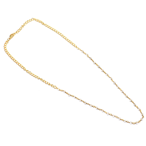 Crystal 925 Sterling Sliver Beaded Necklace Jewelry
