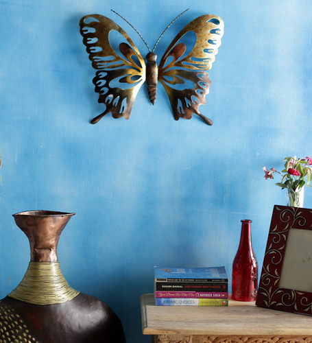 Malik Design Copper Iron Contemporary Butterfly Wa