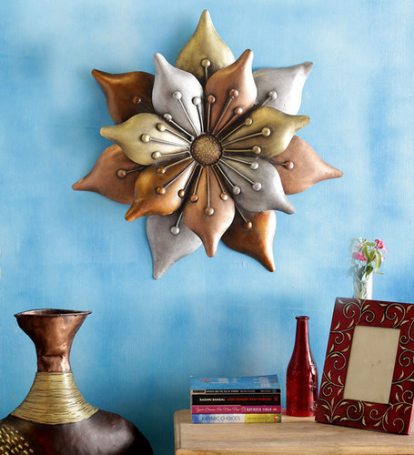 Malik Design Copper Iron Mosaic Flower Wall Decor