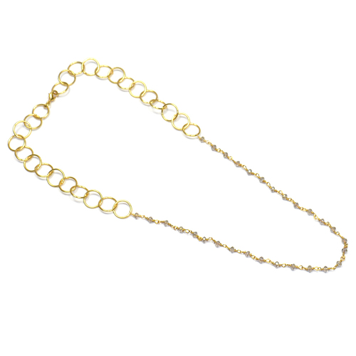Labradorite 925 Sterling Silver Beaded Necklace - 16-18 Inches, Multi-Color, Fancy Stone Shape